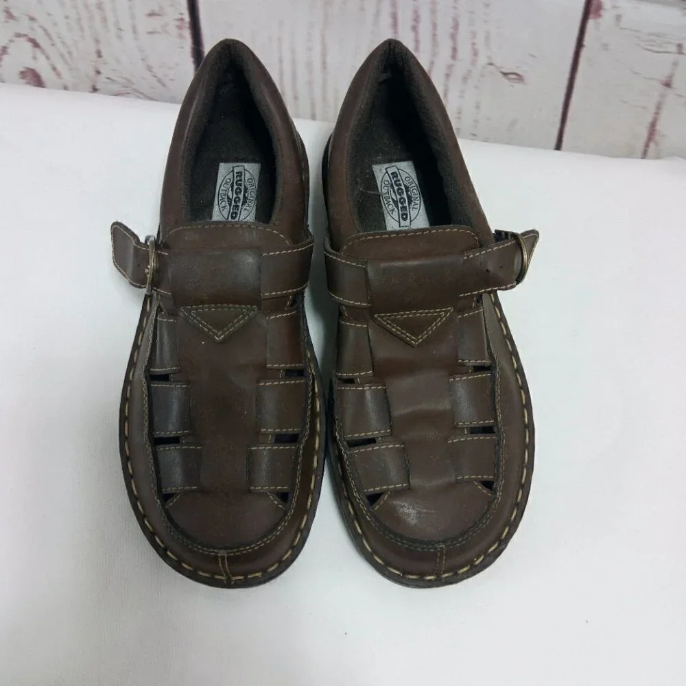 Original Outback Rugged Brown Leather Sandals shoe